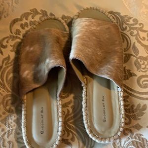 Cow print Pony Hair slides